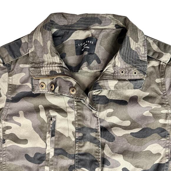 Camo Green‎ Military Jacket Women Medium Army Lightweight Utility Cotton Grunge - Picture 2 of 14